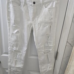 Hollister White Distressed Skinny Jeans